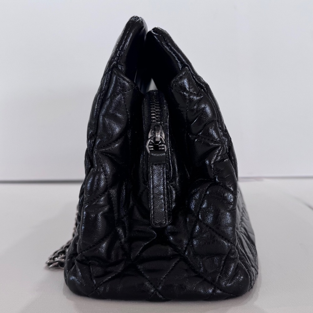 CHANEL -  2009 - RARE - PARIS MOSCOW TOTE SHOULDER BAG - BLACK QUILTED LAMBSKIN - Picture 7 of 13